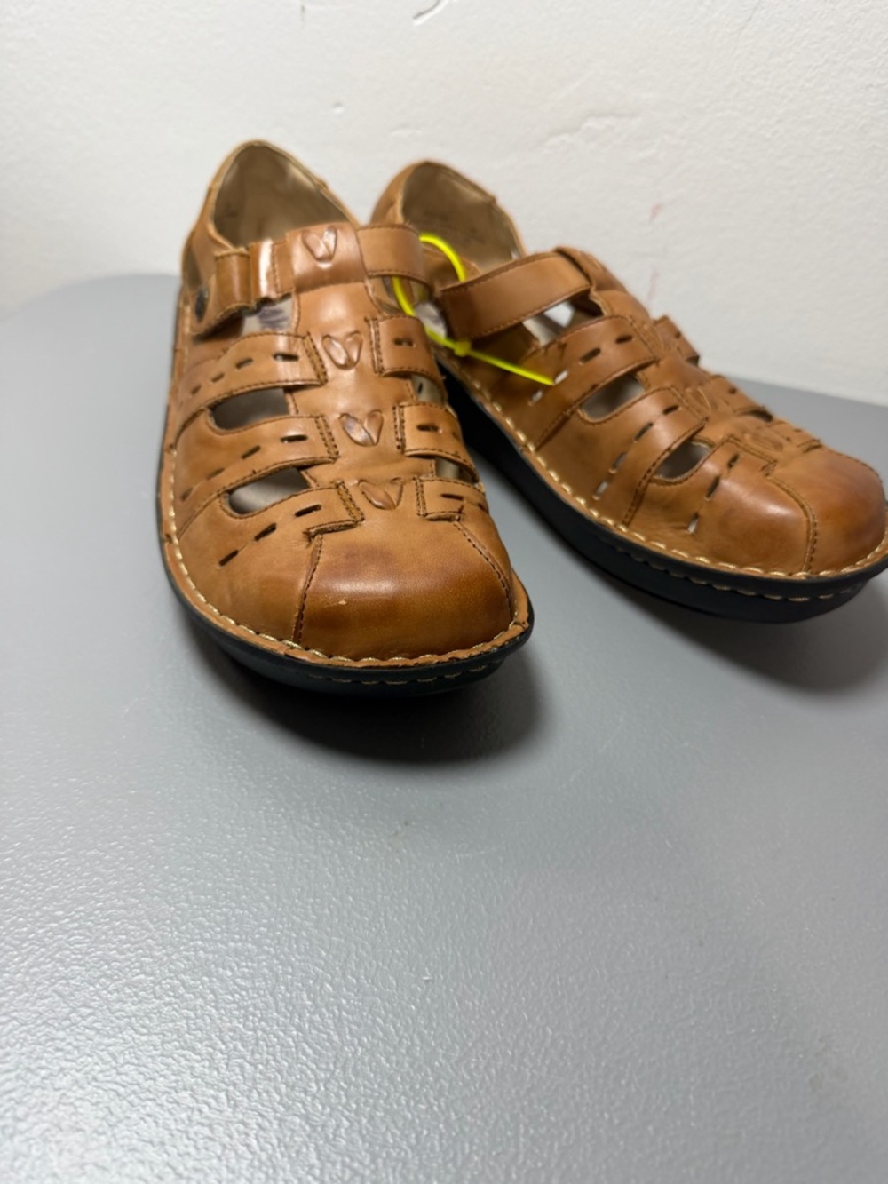 Alegria Women's Brown Leather FisherSandals Comfort Shoes EU 38 US 8-8.5